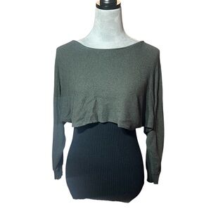 Vintageous Revolve Layered Cashmere Blend Cropped Top